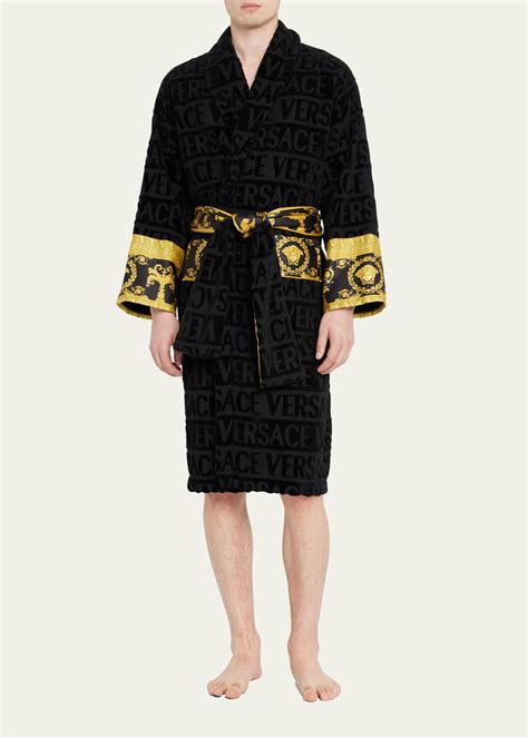 versace mens black robe|Versace unisex barocco sleeve robe.